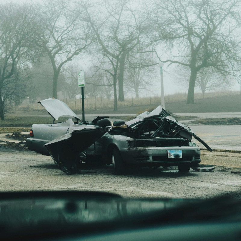 an image of a totaled car