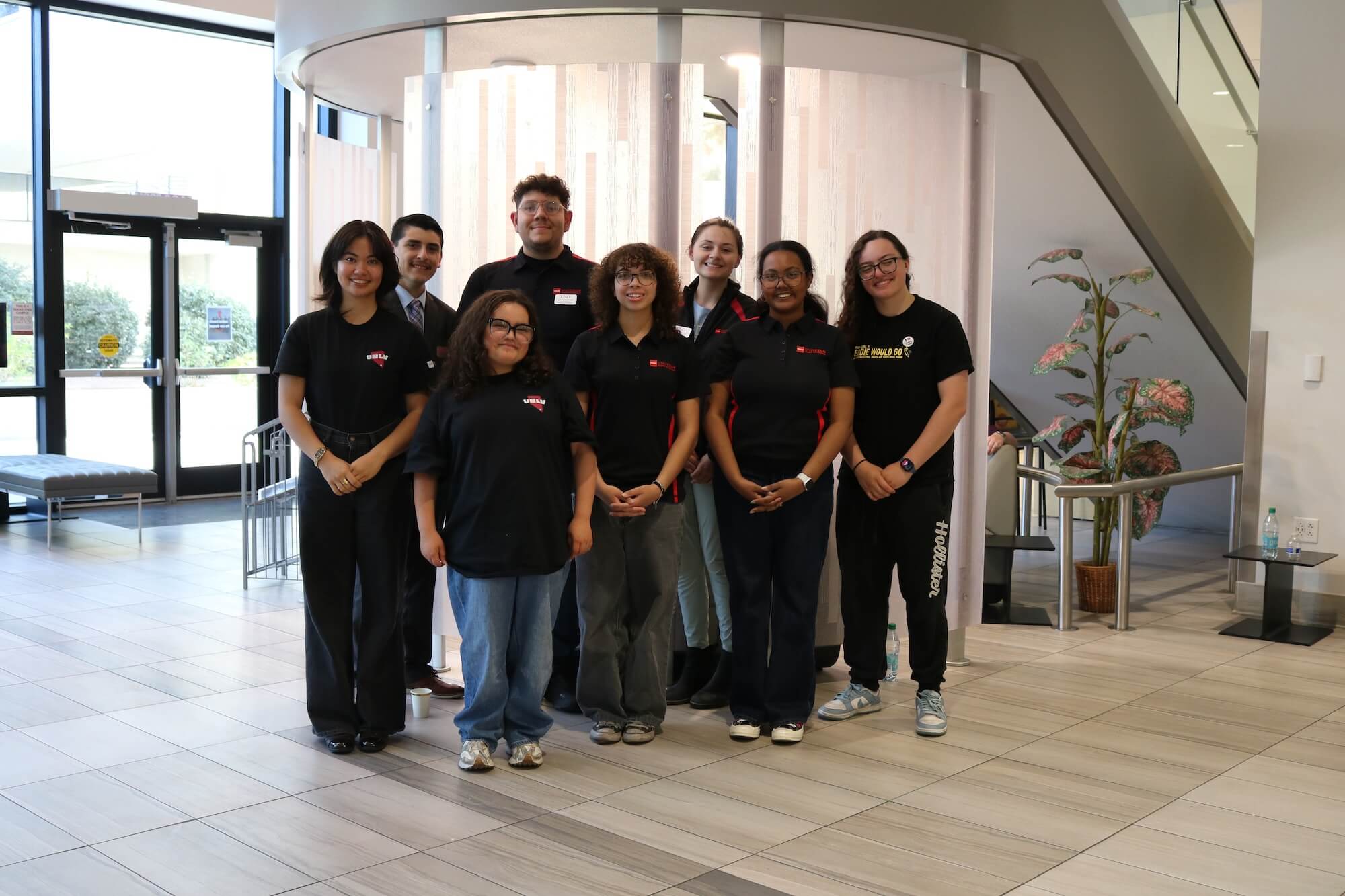 UNLV Pre-Law representatives standing together after the banquet and career fair
