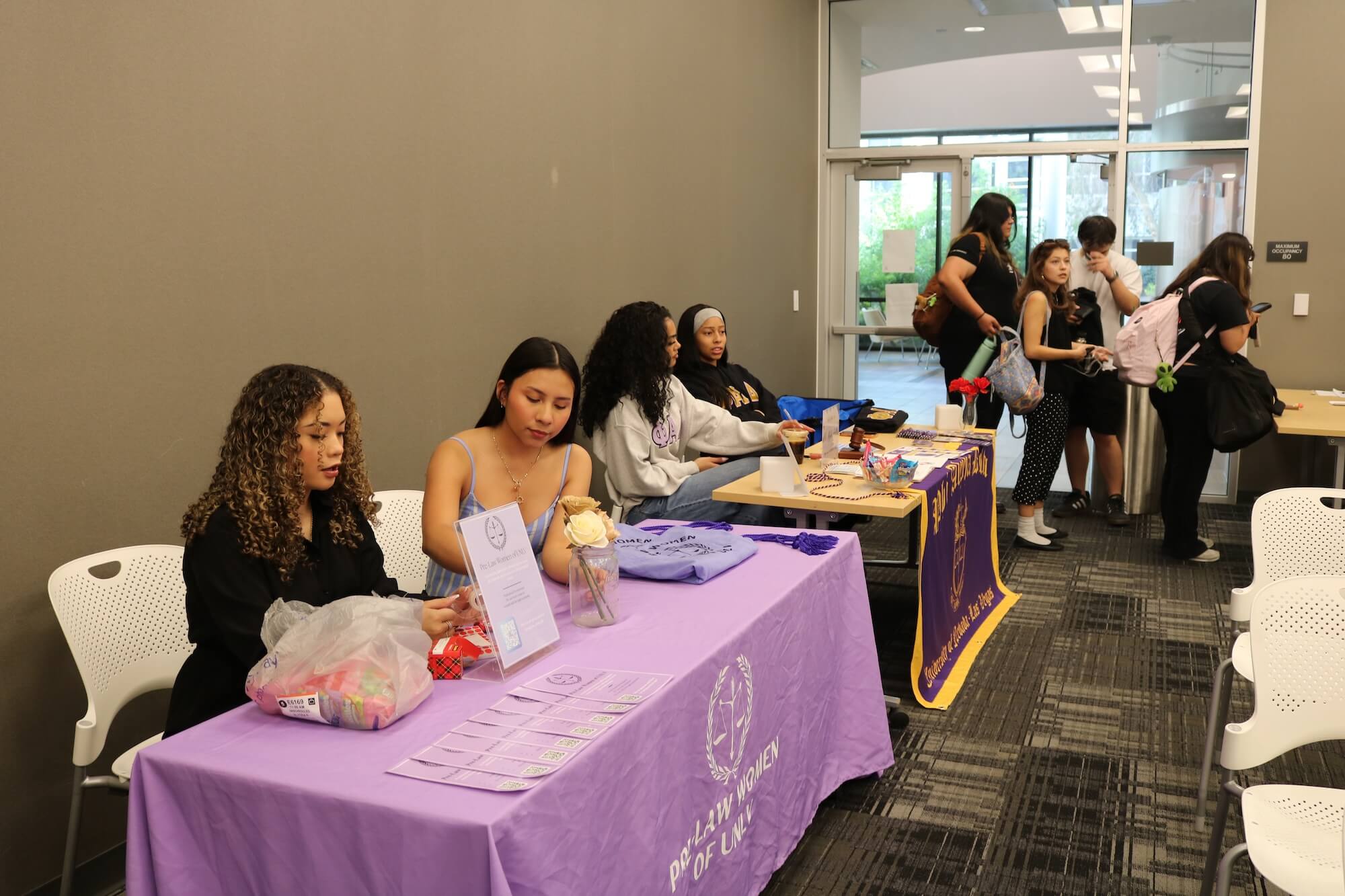 Student organizations tabling at the UNLV Undergraduate Pre-Law Banquet and Career Fair